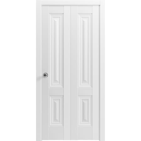 Sartodoors Sliding Closet Bi-fold Doors, Lucia 8831 White Silk, Sturdy Tracks Moldings Trims Hardware Set, Woo LUCIA8831BF-WS-64 x 96 (2* 32x96)