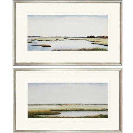 Homeroots Set Of Two Marshlands Silver Print Wall Art, 2PK 416305