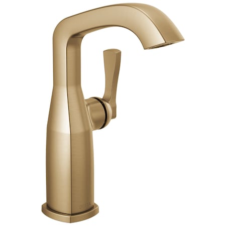 Delta Stryke Single Handle Mid-Height Bathroom Faucet, 4.38 in, Lumicoat Champagne Bronze 676-CZ-PR-DST