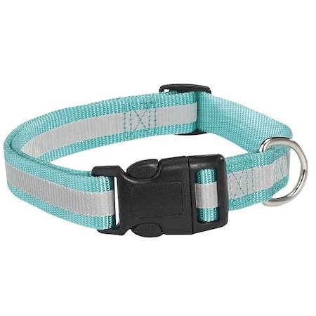 Guardian Gear Dog Collar, 18 to 26 in L Collar, 1 in W Collar, Nylon, Blue, Reflective Taping ZA984 18 19