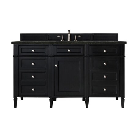 James Martin Vanities Brittany 60" Single Vanity, Black Onyx, w/ 3 CM Phantome Eclos Top 650-V60S-BKO-3PHT