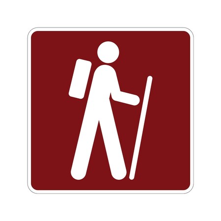 Sign Solutions Usa Hiking Trail (Symbol), 24 in W x Square, Aluminum Sign DUS12DWT2424RS-068