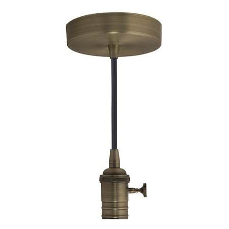 Bulbrite 1-Light Warm Gold Vintage Pendant Socket and Canopy 810083