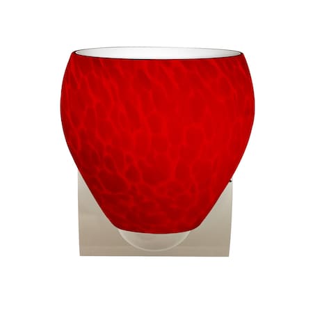 Besa Lighting Besa, Bolla Mini Sconce, Red Cloud, Chrome Finish, 1x9W LED 1WZ-4122RC-LED-CR
