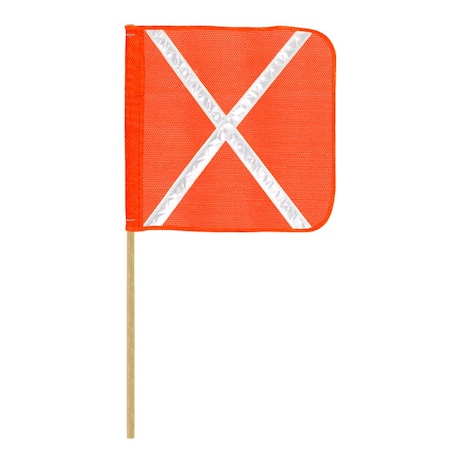 Safetywhips Warning Whip Flag, Orange Mesh, White Reflective X, 18 Length Flag-WD36-18MOXW