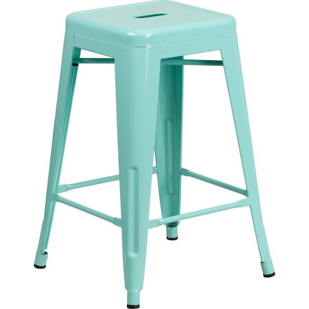 Flash Furniture 24" High Backless Mint Green Counter Height Stool ET-BT3503-24-MINT-GG