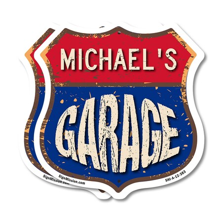 Signmission Michael's Garage, 12 inch X 12 inch, Aluminum Metal Sign, 2PK SHI-A-2PACK-12-383-MICHAEL
