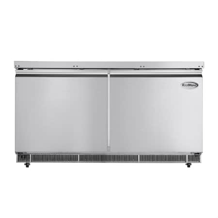 Koolmore 60 in. Commercial Refrigerated Prep Station Cold Table, Refrigerator with 12 Pan Storage KM-RBT-60C
