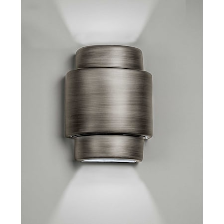 Luxury Lighting Fasciato 13.5 in Tall Ceramic Outdoor Wall Light, Rubbed Pewter Paint Finish, 2PK (2) 129-00-APew-ud-7