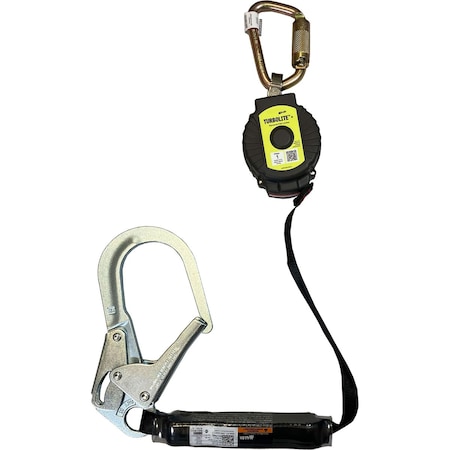 Miller Single Web Personal Fall Limiter with Steel Carabiner and Steel Locking Rebar Hook MTL-OHW1-02/6FT