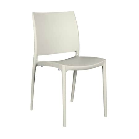 Niche Terrace Plastic Indoor/Outdoor Stacking Chair, for Patio, Cafe, Breakroom, Dining, White Down, 12PK 4100WH12PK
