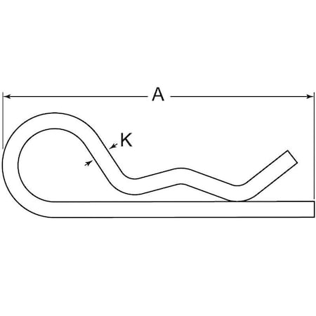 Huyett Bridge Pin, Zn Plt Spg Stl, .072 Wire Dia x 1.094 L x .140 In Eye Dia x Fits 5/16 to 3/8 Shft (US) BP-225/D