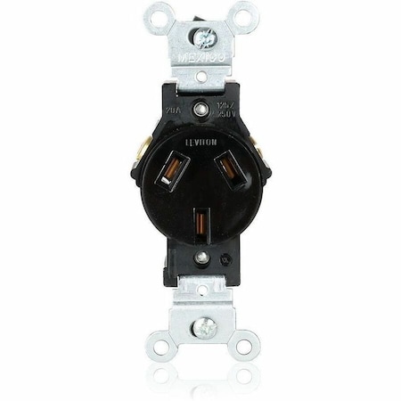 Leviton Straight Blade Receptacle, 10-20R, 20 A, 125/250V AC, 3 Pole, 3 Wire, Flush Mount, Non-Grounded 5032