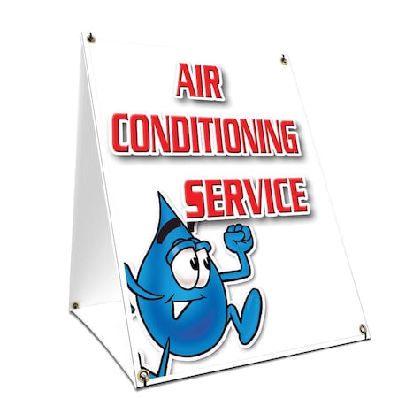 Signmission Air Conditioning Service, 24 Inch x 18 Inch A-frame Yard Sign, Plastic Sign SBC-1824-Air Conditioning Service