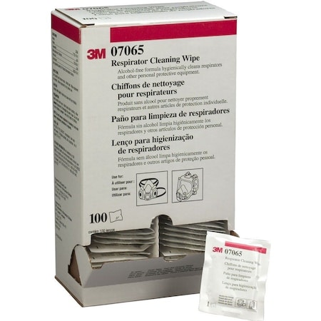 3M Respirator Cleaning Wipes, Non-Alcohol, Individually Packaged Wipes, 100 PK 504