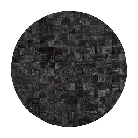 Homeroots Into the Abyss II 32" X 32" Black Geometric Wood Circle Hanging Dimensional Sculpture 608658