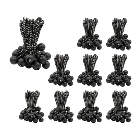 Mytee Products 250 Pcs 6in Ball Bungee Loop Cords for Tarp Tie Down for Canopy, Camping, Cargo, 10PK BUNGEE-BALL6x10