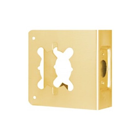 Don-Jo Mfg Door Wrap 2-3/4in Backset, 1-3/4in Door, 4-3/4in W x 4-1/2in H, 2-1/8in Hole, 605/US3 Polished Brass 81-PB-2-CW