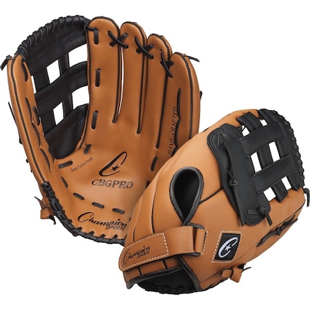 Champion Sports Champion Sports CBGPRO 14.5 in. Fielders Glove; Brown & Black CBGPRO