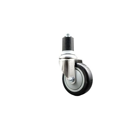 Service Caster 4 Inch 316SS Black Polyurethane Wheel Swivel 1-7/8 Inch Expanding Stem Caster SCC-SS316EX20S414-PPUB-BLK-178