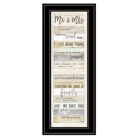 Homeroots Mr and Mrs 1 Black Framed Print Wall Art 405334