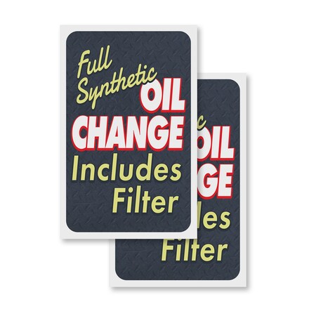 Signmission Oil Change, Vinyl Decals Only 24 Inch x 36 Inch, Vinyl Decal, 2PK DSB-2436-2PACK-30406