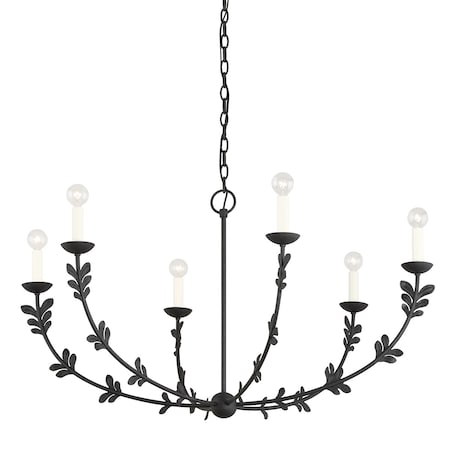 Troy Lighting Florian 6 Light Chandelier 40 In. Black Iron F4440-BI