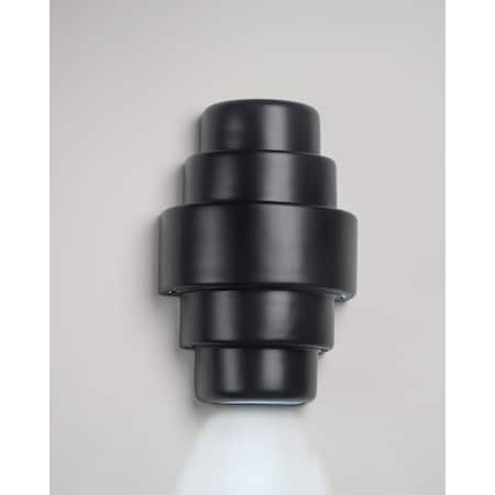 Luxury Lighting Fasciato 15.5 in Tall Ceramic Outdoor Wall Light, Matte Black Paint Finish 122-00-MBP-ud-7