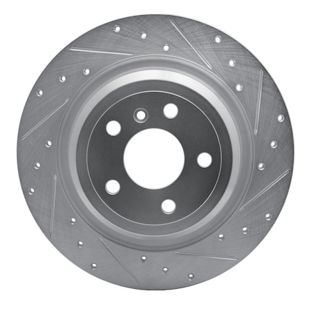 Dynamic Friction Co DFC Brake Rotor - Drilled and Slotted - Silver 631-63143R