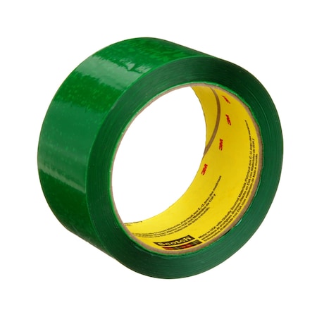 Scotch Carton Sealing Tape, 2.5 mil Thick, 1.88 in W x 54.68 yd L, 3 in Core Dia., Green, 36 PK 373