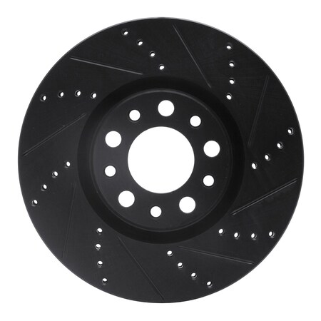 Dynamic Friction Co DFC Brake Rotor - Drilled and Slotted - Black 633-39025R