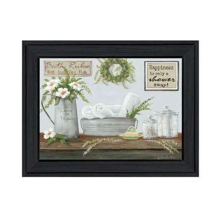 Homeroots Fresh Towels Black Framed Print Wall Art 529677