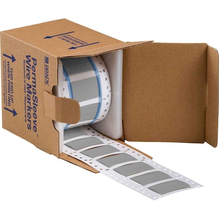 Brady PermaSleeve Heat Shrink Wire and Cable Labels 3/4 in. for 3 in., 1 in. Gray Double-Sided 3PS-750-2-GY-S-2