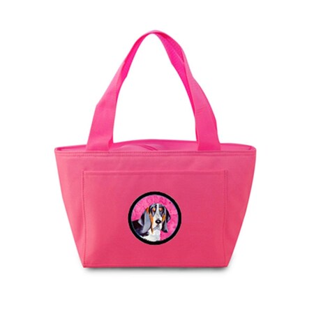 Carolines Treasures Pink Basset Hound Zippered Insulated School Washable And Stylish Lunch Bag Cooler LH9372PK-8808