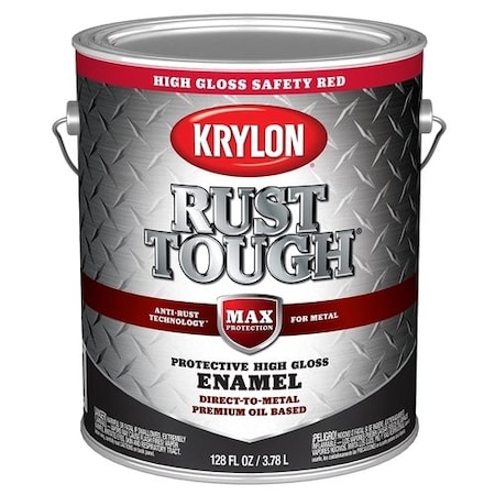 Krylon Rust Tough Gloss Anti-Rust Safety Color Rust Control Enamel, Safety Red, 1 Gal. K09737008