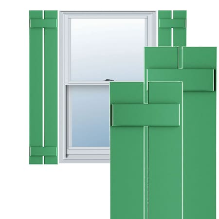 Ekena Millwork True Fit PVC, Two Board Spaced Board-n-Batten Shutters, Lilly Pads, 11 1/4W x 44H, PR TFP101SBF11X044LP
