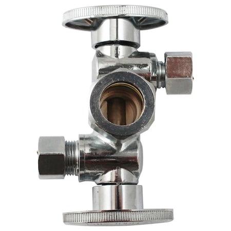 Plumb Pak Dual ShutOff Valve, 58 x 38 x 38 in Connection, Compression, 250 psi Pressure, Brass Body K2903DHLF