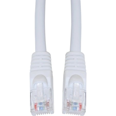 Cable Wholesale Cat5e White Copper Ethernet Patch Cable, Snagless/Molded Boot, POE Compliant, 50 foot 10X6-09150