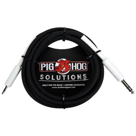 Pig Hog 1/4-in TRS to 1/8-in mini, 3-Feet PX48J3