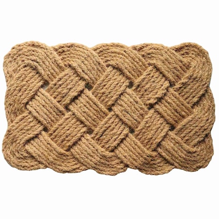 Gardenised Coco Coir Doormat with Woven Rope Design Decorative and Durable, Woven Knot QI004888