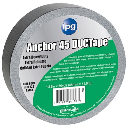 Ac 45 1-Roll of 1.88in x 60 Yds Intertape Silver Extra Heavy Duty 12-Mil Duct Tape 4138