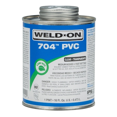 Weld-On 704 Clear Cement For PVC 16 fl. oz. 12124