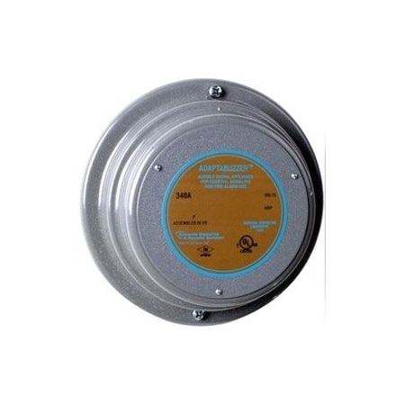 Edwards Signaling Bell, Bell, Continuous, 120V AC, 92 dB, Steel, Gray, Surface Mount 340-6N5