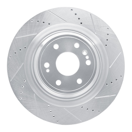 Dynamic Friction Co DFC Brake Rotor - Drilled and Slotted - Silver 631-47079R