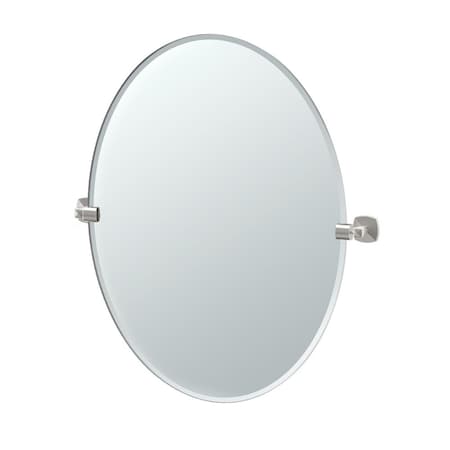 Gatco Jewel 32" Frameless Oval Mirror, Satin Nickel 4159LG
