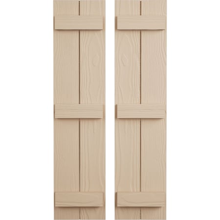 Ekena Millwork Rustic Two Board Joined Board-n-Batten Sandblasted Faux Wood Shutters, 11W x 66H, PR SHUBJS11X66SDPR