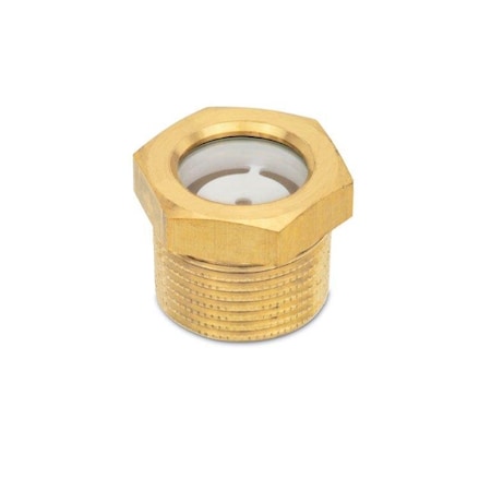 J.W. Winco Sight Glass, Brass, 29 mm Hex Thick 11PTK2