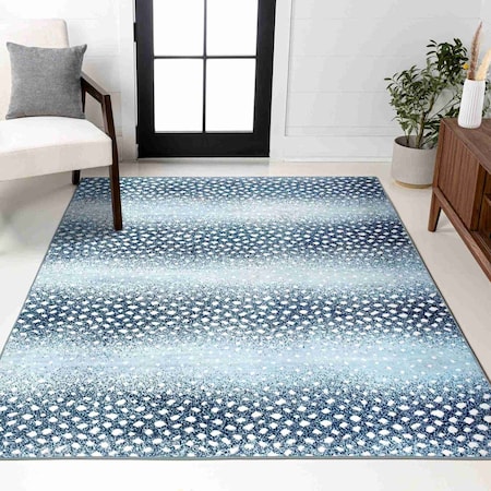 Jonathan Y Antelope Modern Animal Blue/Cream 4 ft. x 6 ft. Area Rug SAF100D-4