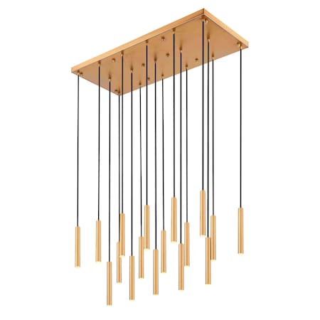 Forest 17 Light Linear Chandelier, Modern Gold, 42 In W