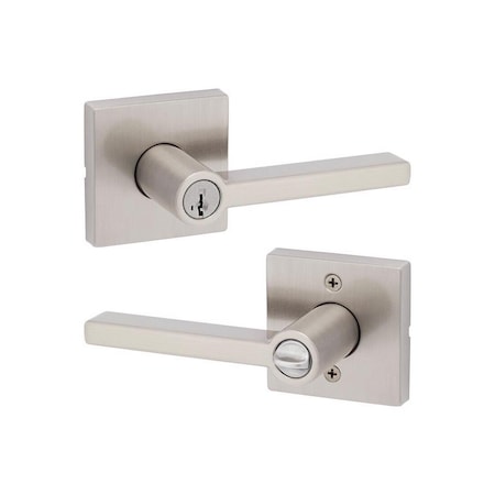 Kwikset Entry Lockset SmartKey Halifax Satin Nickel ANSI/BHMA Grade 2 KW1 1-3/4 Satin Nickel 97402-812
